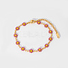 Fashionable 304 Stainless Steel Enamel Daisy Link Bracelet for Women GH7959-3-1