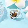 Planet Natural Tiger Eye Finger Rings RJEW-TA00165-01-1
