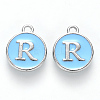 Platinum Plated Alloy Enamel Charms X-ENAM-S118-04R-P-1