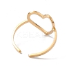 Hollow Out Heart 304 Stainless Steel Open Cuff Ring for Women RJEW-E073-07G-3