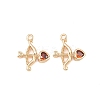 Brass Pave Cubic Zirconia Pendants KK-L261-18G-02-1