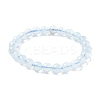 Natural Aquamarine Round Bead Stretch Bracelets for Men Women BJEW-U034-01C-02-4