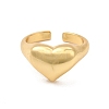 Rack Plating Brass Heart Open Cuff Rings for Women RJEW-C050-03G-2