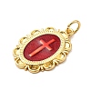 Brass Enamel Pendants KK-P303-04G-2