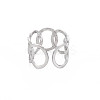 Non-Tarnish 304 Stainless Steel Interlocking Oval Open Cuff Ring RJEW-S405-147P-2