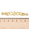 Rack Plating Brass Pave Clear Cubic Zirconia Fold Over Clasps KK-S384-16G-3