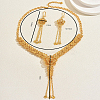 Elegant Alloy Hollow Flower Tassel Earrings & Necklaces for Women IS9809-2