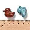 Natural & Synthetic Mixed Gemstone Carved Healing Duck Figurines G-M424-11-3