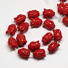 Dyed Synthetical Coral Buddha Head Beads Strands X-CORA-L008-01-2