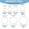 168Pcs 7 Styles 316L Surgical Stainless Steel Hoop Earring Findings STAS-TA0002-82-3