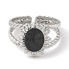 304 Stainless Steel Enamel Open Cuff Rings for Women RJEW-F166-45P-01-2