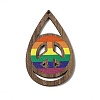 Rainbow/Pride Flag Theme Single Face Printed Aspen Wood Big Pendants WOOD-G014-02E-2