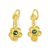 Rack Plating Brass Pave Cubic Zirconia Flower Shape Ice Pick Pinch Bails KK-D100-04G-01-1
