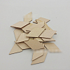 Unfinished Wood Rhombus Shape Discs Slices LS-WOCR-PW0001-005B-4