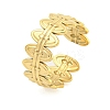 304 Stainless Steel Oval Open Cuff Ring for Women RJEW-S406-01G-03-1