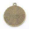 Tibetan Style Alloy Flat Round Pendant Cabochon Settings LS-TIBEP-M022-34AB-2
