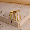 304 Stainless Steel with Natural Shell Finger Rings FS-WG31488-03-1