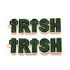 Saint Patrick's Day Light Gold Tone Alloy Enamel Big Pendants FIND-N011-27KCG-1