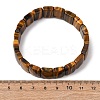 Natural Tiger Eye Beaded Stretch Bracelets for Unisex G-K303-02A-5