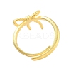 Bowknot Brass Adjustable Rings for Women RJEW-L120-016G-01-3