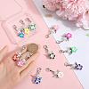 Flower Polymer Clay Pendant Locking Stitch Markers HJEW-SC00077-3