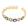 Brass Pave Cubic Zirconia Open Cuff Bangles for Women BJEW-S147-17G-A-2