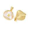Brass Micro Clear Cubic Zirconia Peg Bails Pin Pendants KK-CBA6A75-52A-G-2
