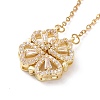 2 in 1 Four Clear Cubic Zirconia Clover Pendant Necklace NJEW-H163-01G-2