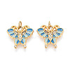 304 Stainless Steel Pave Crystal Rhinestone and Enamel Pendants STAS-T069-70B-1