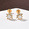 304 Stainless Steel Synthetic Opal Stud Earrings EJEW-B143-01G-07-1