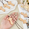 Wood Cross Pendant Decorations WOOD-WH0034-55B-3