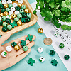 200Pcs 11 Styles Saint Patrick's Day Themed Printed Natural Wooden Beads Sets WOOD-SP0001-28-3