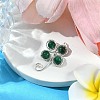 Copper Wire Wrapped Natural Emerald Shamrock Pendants PALLOY-JF02945-03-2