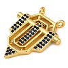 Brass Micro Pave Cubic Zirconia Pendants KK-K339-10B-03-2