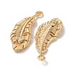 Brass Micro Pave Cubic Zirconia Pendants KK-K378-19G-2
