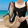 Imitation Leather Braided Round Cord Bag Handles with Zinc Alloy Clasps FIND-WH0126-941A-01-3