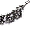 Fashion Women Jewelry Zinc Alloy Glass Rhinestone Bib Statement Choker Collar Necklaces NJEW-BB15143-D-4