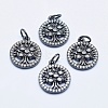 Brass Micro Pave Clear Cubic Zirconia Charms ZIRC-J040-10B-NR-1