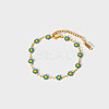 Fashionable 304 Stainless Steel Enamel Daisy Link Bracelet for Women GH7959-2-1