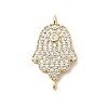 Religion Brass Micro Pave Cubic Zirconia Connector Charms KK-H529-01A-G02-1