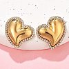 Heart 304 Stainless Steel Micro Pave Clear Cubic Zirconia Stud Earrings EJEW-V016-01G-01-1