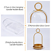 Iron with Glass Shade Candle Holders AJEW-WH0609-968-4