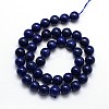 Dyed Natural Lapis Lazuli Round Beads Strands G-O047-06-6mm-3