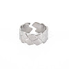 Non-Tarnish 304 Stainless Steel Grooved Open Cuff Ring for Women RJEW-S405-241P-1