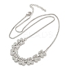 Brass Micro Pave Clear Cubic Zirconia Fruit Bib Necklaces NJEW-F342-01B-P-4