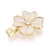 Brass Micro Pave Clear Cubic Zirconia Pendants KK-T080-15C-G-2
