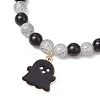 2Pcs Halloween Alloy Enamel Charm Bracelets BJEW-JB12106-4