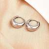 316 Surgical Stainless Hoop Earrings EJEW-C160-06A-P-1