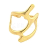 304 Stainless Steel Hollow Irregular Open Cuff Ring for Women LS-RJEW-S406-01G-05-2
