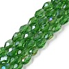 Transparent Electroplate Glass Beads Strands EGLA-N013-T6mm-B14-1